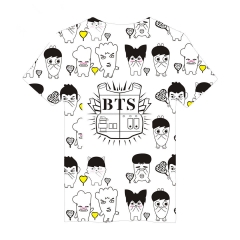 跨境专供 夏季BTS新品原创3D印花 圆领T恤爆款厂家直销 hoodies
