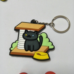 日本手游 猫咪后院钥匙扣满足桑钥匙圈 可爱猫挂件 促销礼品
