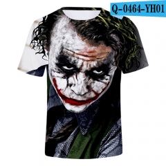 速卖通wish外贸热销Joker恶魔小小丑3D数码印花潮流圆领短袖T恤
