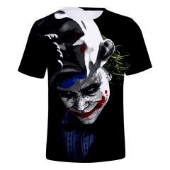 速卖通wish外贸热销Joker恶魔小小丑3D数码印花潮流圆领短袖T恤