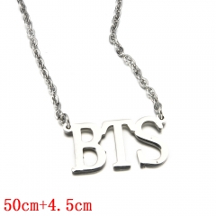 明星组合BTS EXO英文字母锁骨链 时尚钛钢韩国个人集体粉丝项链