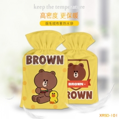 XRSD101-布朗熊 动漫细毛绒热水袋