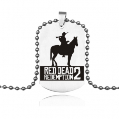 荒野大镖客2 热销游戏周边 黑色不锈钢Red Dead Redemption钥匙扣