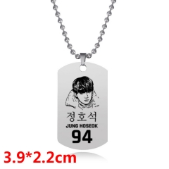 跨境热销韩国风防弹少年团项饰 不锈钢刻字BTS成员组合吊牌项链