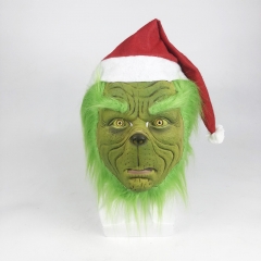 圣诞节神偷绿毛怪格林奇面具圣诞怪杰电影周边格林奇头套角色扮演