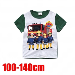 2017夏季新款消防员山姆卡通儿童T恤休闲擦肩短袖装 120624
