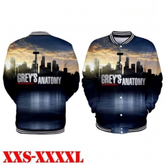 跨境专供新款热销潮流Grey's Anatomy数码印花3D圆领长袖棒球服