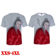 2019新款专供跨境欧美潮牌Billie Eilish3D 数码印花3D短袖T恤