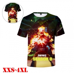 成人童装2019新款堡垒之夜Fortnite第八赛季3D数码印花短袖T恤男