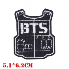 现货 BTS防弹少年团刺绣布贴 BT21贴布小粘仔DIY刺绣服饰贴可定制