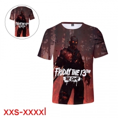 跨境提供2019新款 Friday the 13th The Game 3D数码休闲短袖T恤
