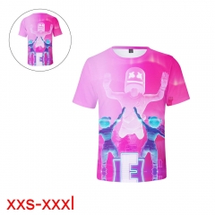 2019新品热销款棉花糖堡垒之夜短袖t恤3D数码印花男女款式恤衫