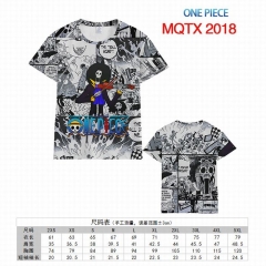 海贼王漫画版MQTX2018 全彩印花短袖T恤-XXS-5XL共10个码