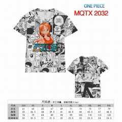 海贼王漫画版MQTX2032 全彩印花短袖T恤-XXS-5XL共10个码