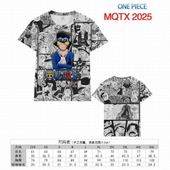 海贼王漫画版MQTX2025 全彩印花短袖T恤-XXS-5XL共10个码