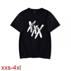 热搜说唱歌手XXXTentacion同款t恤欧美流行休闲圆领短袖T恤宽松