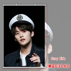 Stray Kids韩国明星周边MQG-3060白色塑料杆布画挂画 60X90墙画