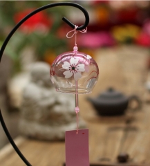 日式彩绘江户玻璃风铃创意礼品挂件家居饰品活动庆典礼品渐变樱花