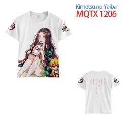 鬼灭之刃MQTX 1206  全彩印花短袖T恤-2XS-5XL共10个