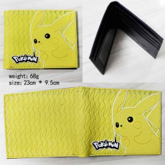 宠物小精灵系列神奇宝贝精灵宝可梦  皮卡丘英文标志半立体黄色二折硅胶钱包