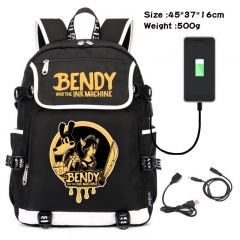 班迪-021 动漫600D防水帆布USB充电数据线背包