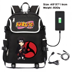 火影忍者-149 动漫600D防水帆布USB充电数据线背包