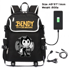 班迪-027 动漫600D防水帆布USB充电数据线背包