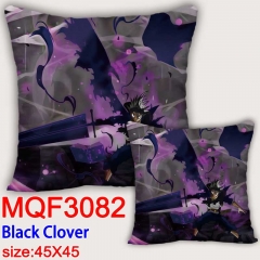 黑色四叶草-MQF3082-1-双面全彩抱枕靠枕-45X45CM