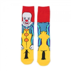 小丑回魂 动漫直筒袜跨境货源男袜直板卡通人物袜子个性潮牌滑板袜棉电影袜