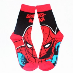 外贸原单蝙蝠侠袜子神奇女侠中筒袜蜘蛛侠绿巨人袜子男士超人袜子