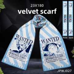 精品围巾（双面），可单款来图定制--JPWJ27-海贼王　动漫全彩精品围巾