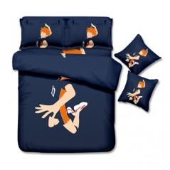 排球少年动漫家居舒适学生宿舍床上用品四件套床单被套被单可定制