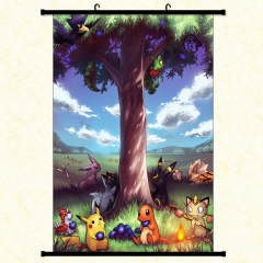 宝可梦 Pokemon 口袋妖怪 宠物小精灵 高清卷轴挂画 海报定制批发