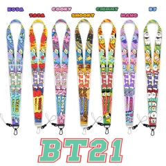BTS 少年团新款挂绳卡通钥匙扣时尚挂件可拆分绳带