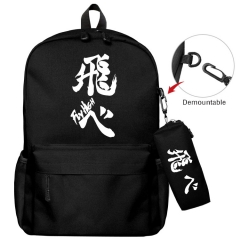 8 Styles Haikyuu 动漫大号背包+笔袋文具盒组合防水帆布尼龙笔袋背包