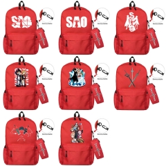 8 款 SAO 动漫大号背包+笔袋文具盒组合防水帆布尼龙笔袋背包