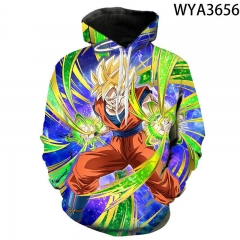 新款春秋季 个性潮流酷 龙珠 Goku 3D数码印花长袖套头连帽衫卫衣