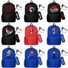 20款 Fairy Tail动漫大号背包+笔袋文具盒组合防水帆布尼龙笔袋