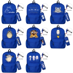 8 Styles My Neighbor Totoro 动漫大号背包+笔袋文具盒组合防水帆布尼龙笔袋背包
