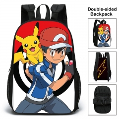 4 Styles Pokemon Detective Pikachu Polyester Canvas School Student Anime Backpack Double Side Bag