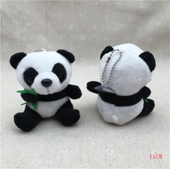 国宝熊猫抱竹叶毛绒玩具公仔包包钥匙扣挂件 (10个一套)
