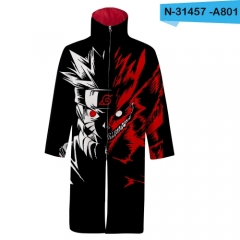 2021新版型火影忍者角色服长款立领长袍开衫卫衣外套3D数码印花