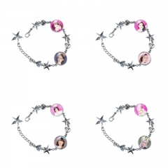 （Blackpink）DIY韩版女式手链明星周边ENHYPEN JIMIN玻璃珠水晶锌合金心形手链