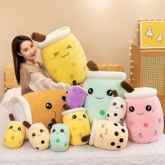 创意仿真奶茶杯毛绒玩具抱枕可爱搞怪玩偶珍珠奶茶杯靠垫创意装饰