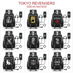 东京复仇者-10款动漫白拉链数据线双肩背包