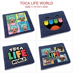 托卡生活世界-7款 动漫牛仔布对折二折彩图钱包
