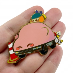 星之卡比变身小汽车金属胸针 日本游戏粉丝收藏装饰徽章