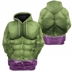 外贸新款 复仇者联盟4 绿巨人3D印花动漫卫衣 cosplay卫衣
