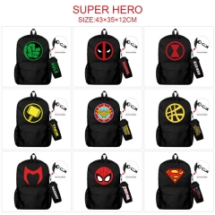 超级英雄-43款 动漫双肩背包书包+小笔袋套装