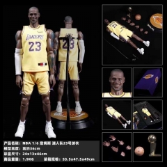 NBA 篮球明星 詹姆斯 可动 湖人23号 盒装手办 重1.9kg 高36cm